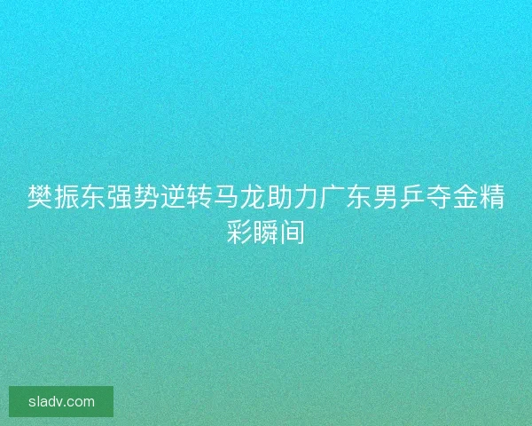 樊振东强势逆转马龙助力广东男乒夺金精彩瞬间
