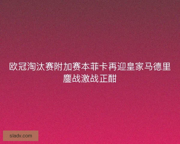 欧冠淘汰赛附加赛本菲卡再迎皇家马德里鏖战激战正酣