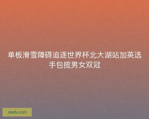 单板滑雪障碍追逐世界杯北大湖站加英选手包揽男女双冠