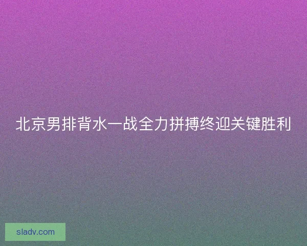 北京男排背水一战全力拼搏终迎关键胜利